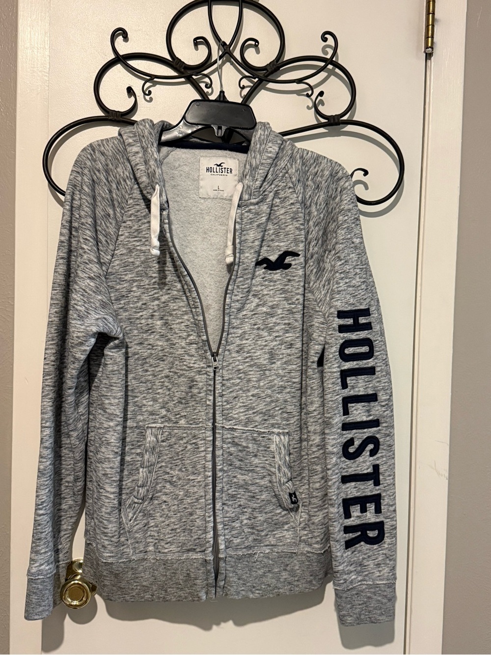 Hollister Heather Gray sweatshirt Zip Hoodie